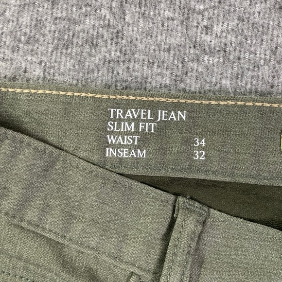 Banana Republic Travel Jean Men 34x31 Green Slim Fit Washwell Pants NEW - Picture 2 of 12